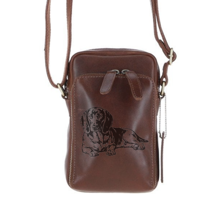 Personalised Bavarian Mountain Hound LD Leather Compact Crossbody Bag