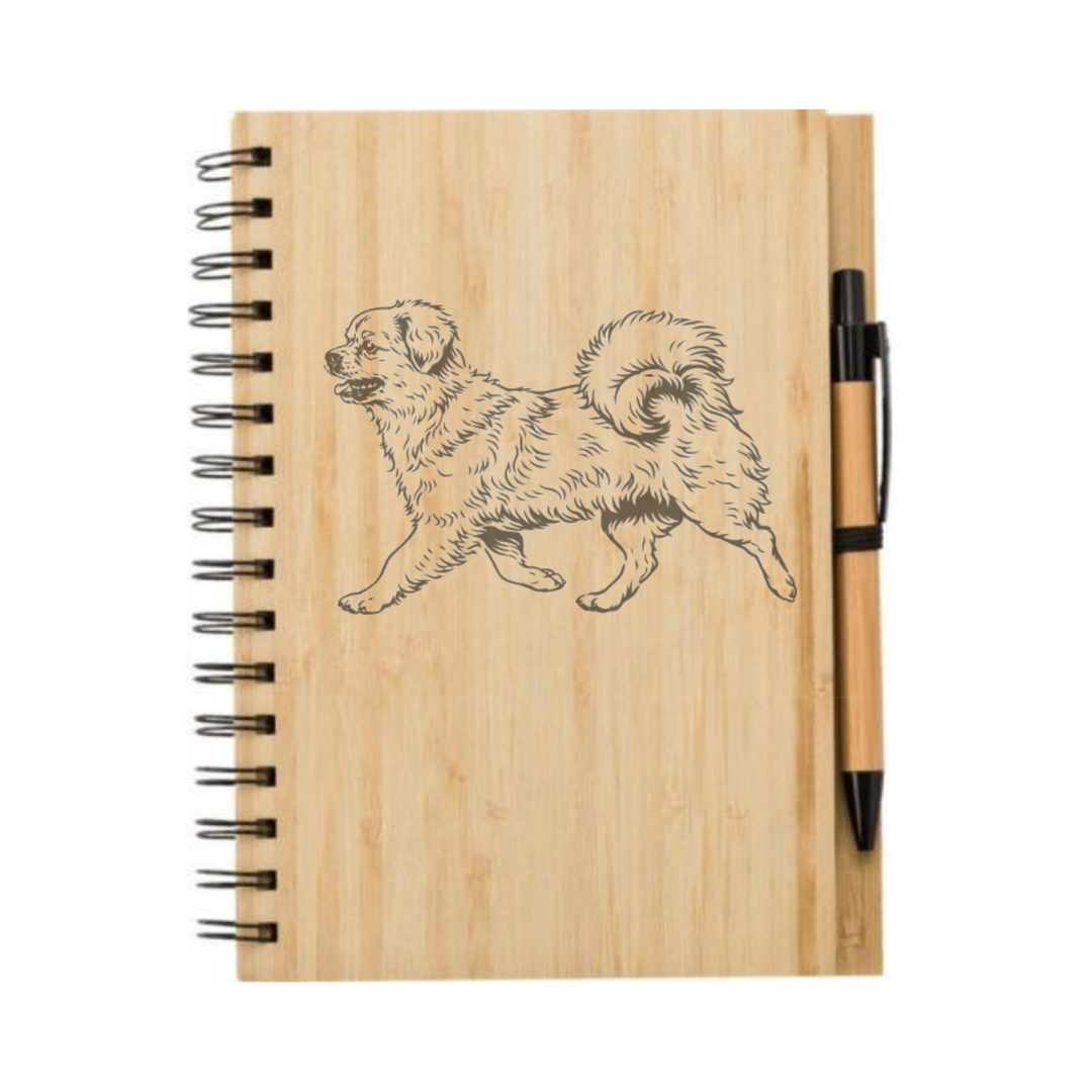 Tibetan Spaniel Running Illustration Engraved Notebook