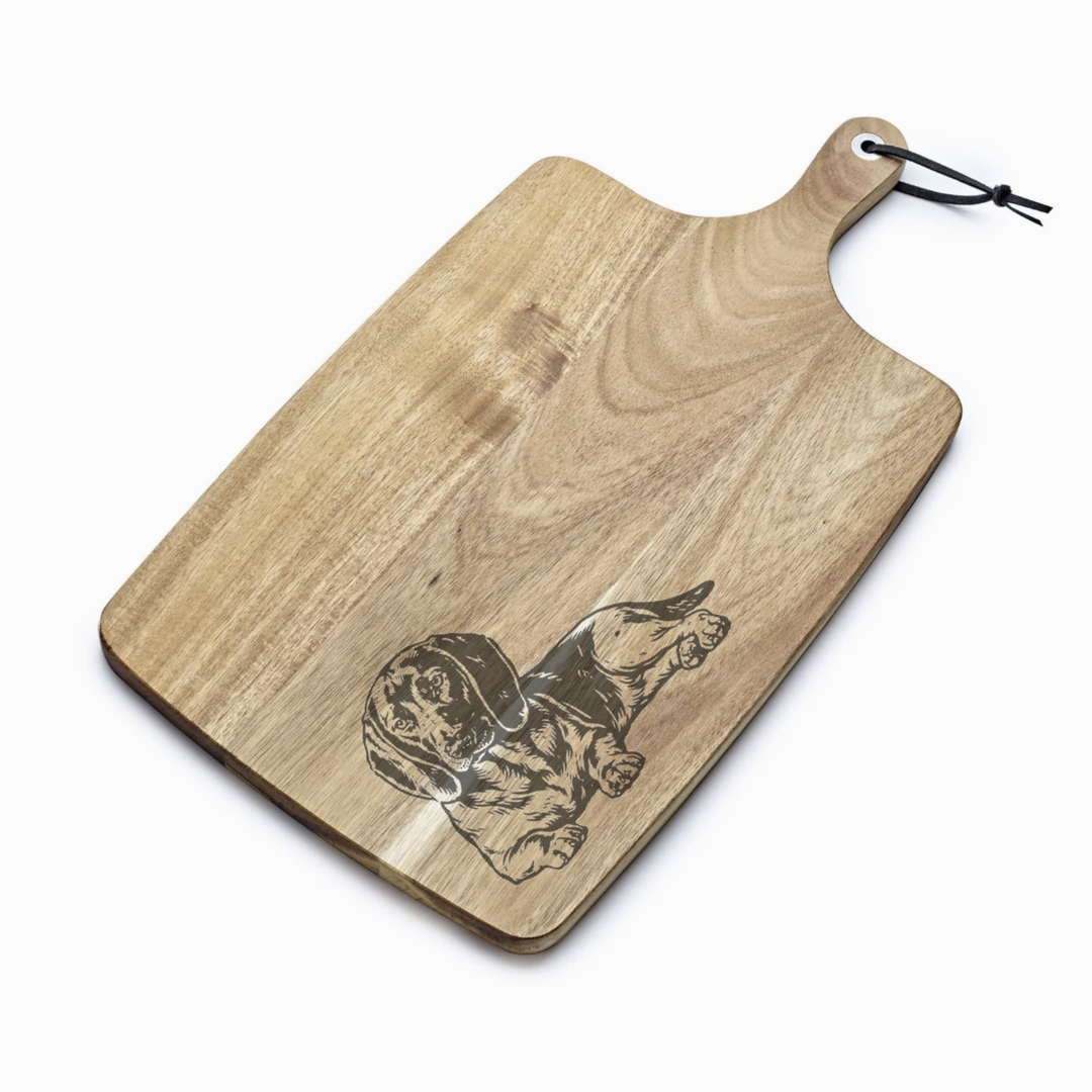 Personalised Bavarian Mountain Hound Engraved Acacia Serving Board