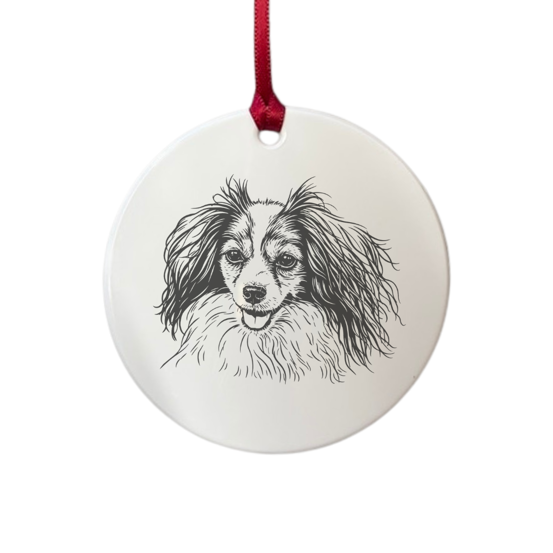 Personalised Phalene Face Engraved White Acrylic Decoration