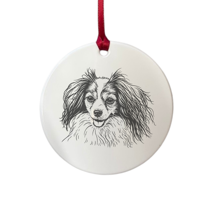 Personalised Phalene Face Engraved White Acrylic Decoration