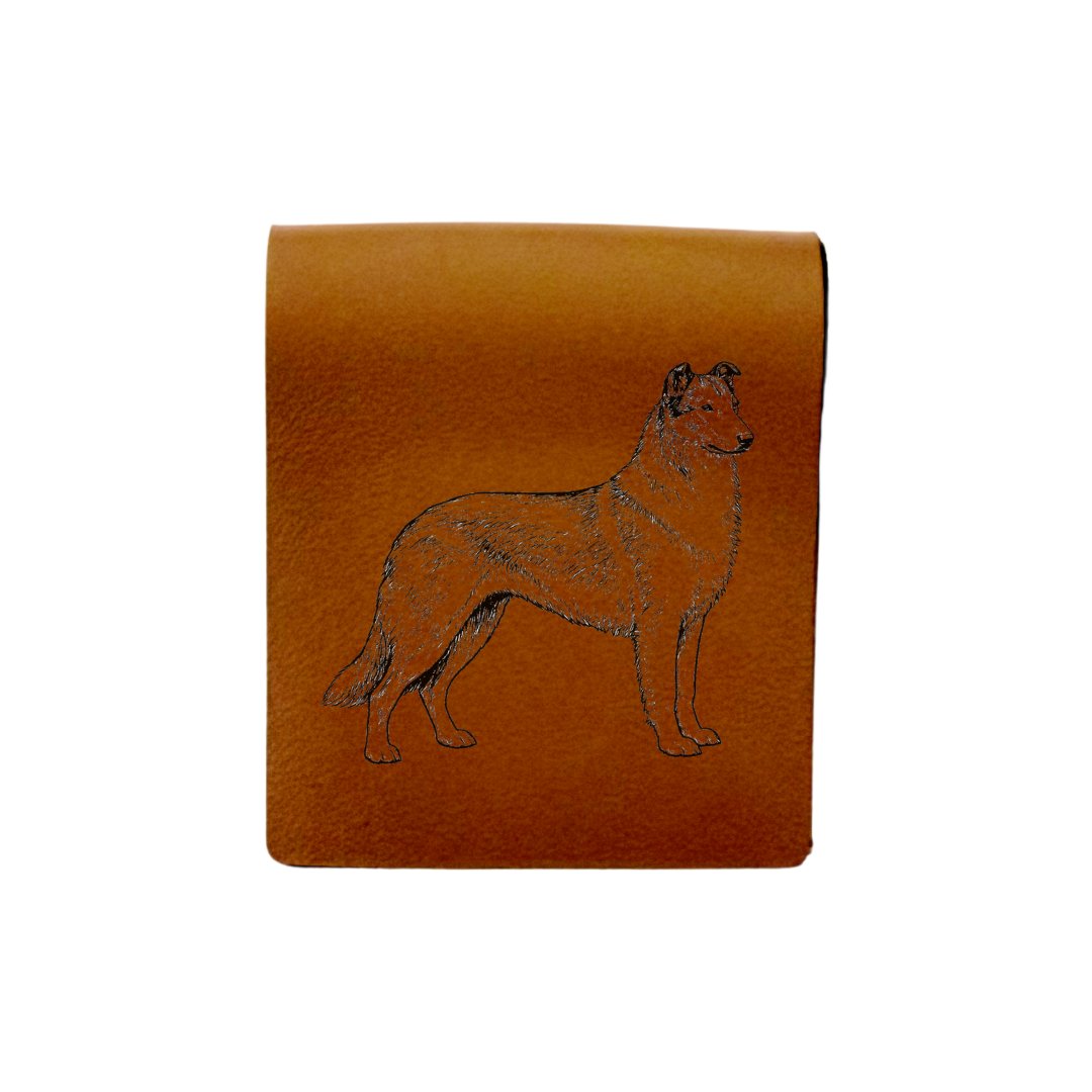 Samoyed Standing Engraved Genuine Leather Magnetic Bookmark