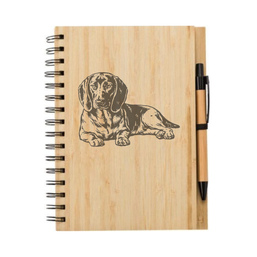 Bavarian Mountain Hound Illustration Engraved Notebook