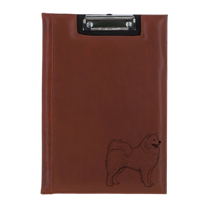 Samoyed Standing Engraved Leather Clipboard