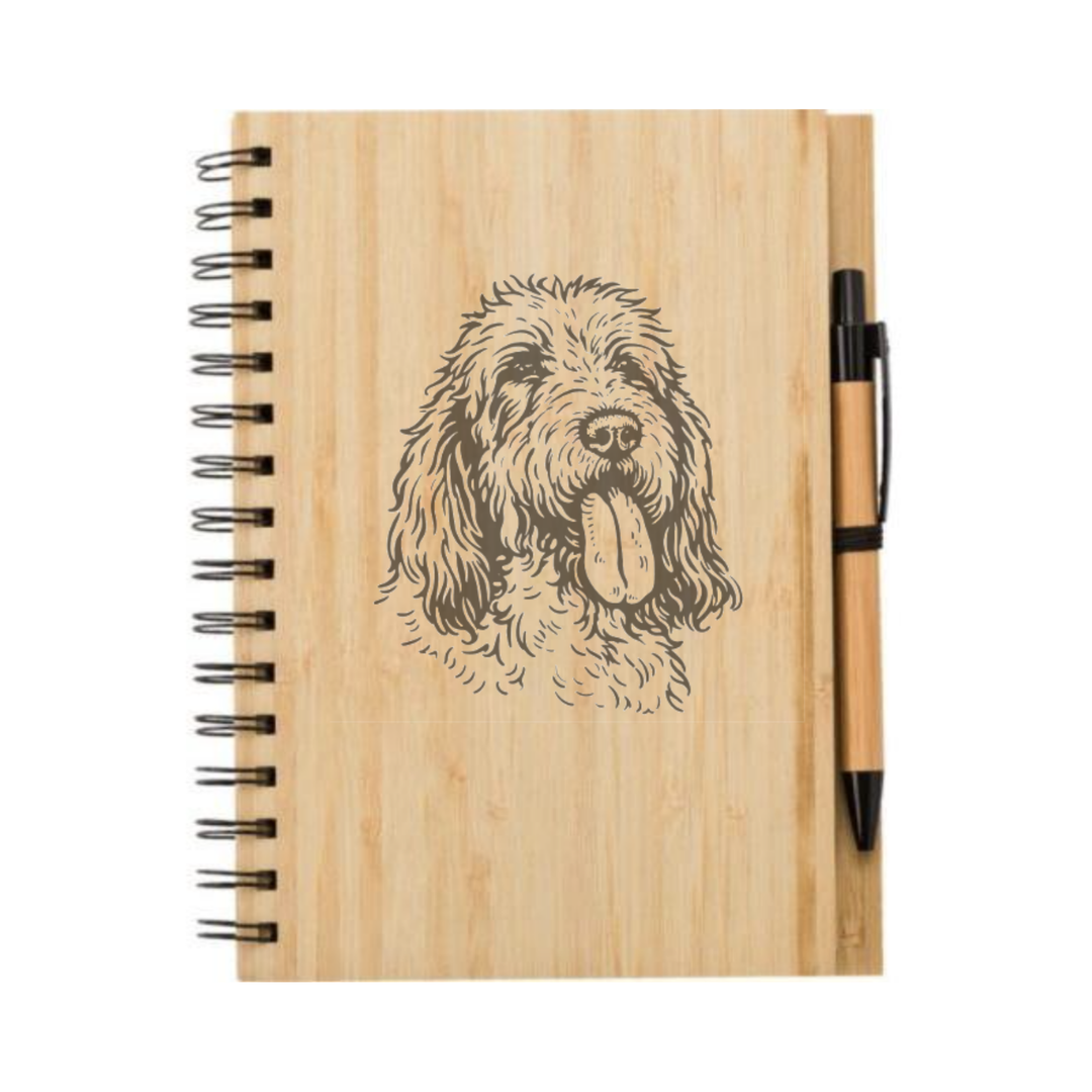 Basset Griffon Vendeen Face Illustration Engraved Notebook