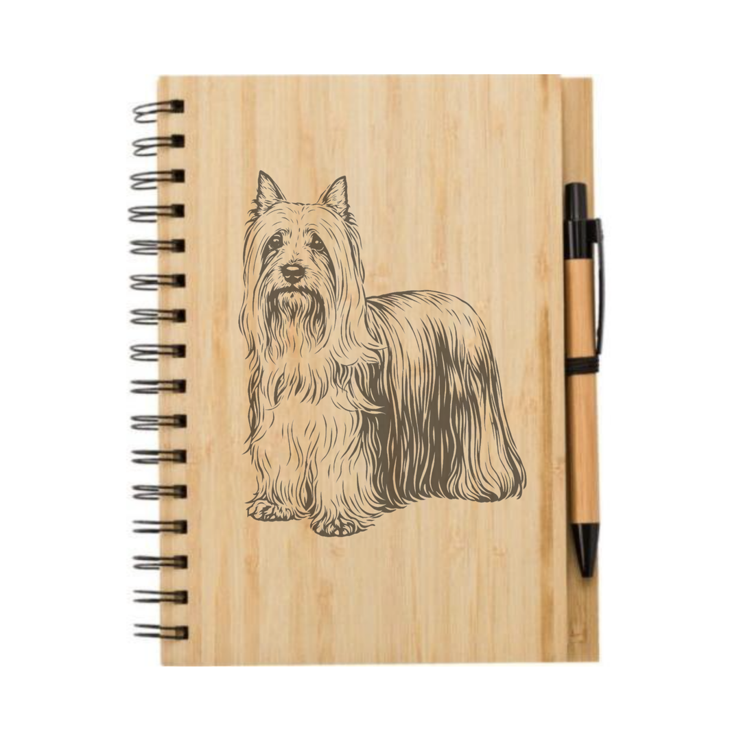 Australian Silky Terrier Illustration Engraved Notebook