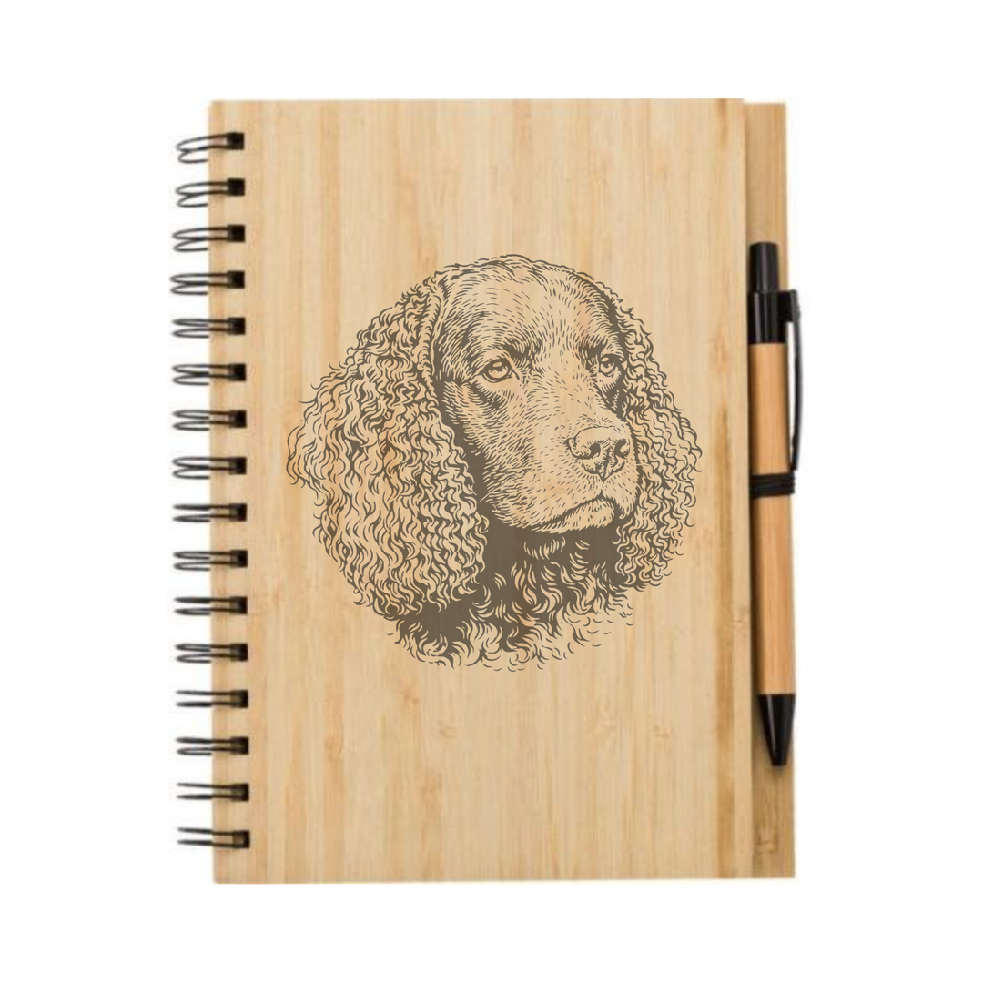American Water Spaniel Illustration Engraved Notebook