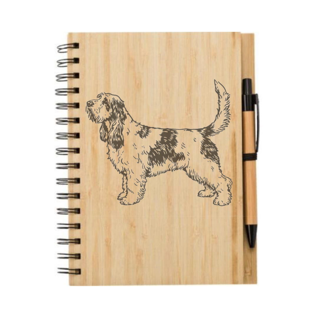 Basset Griffon Vendeen Standing Illustration Engraved Notebook