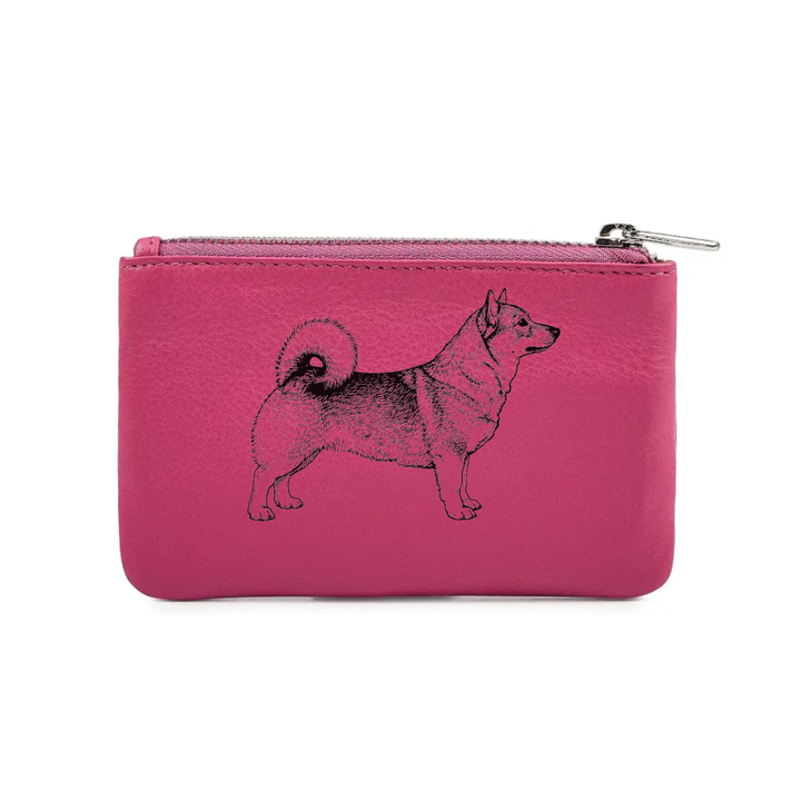 Swedish Vallhund Engraved Genuine Leather Coin Purse (Multiple Colour Options)