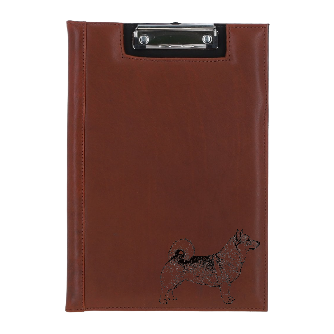 Swedish Vallhund Standing Engraved Leather Clipboard