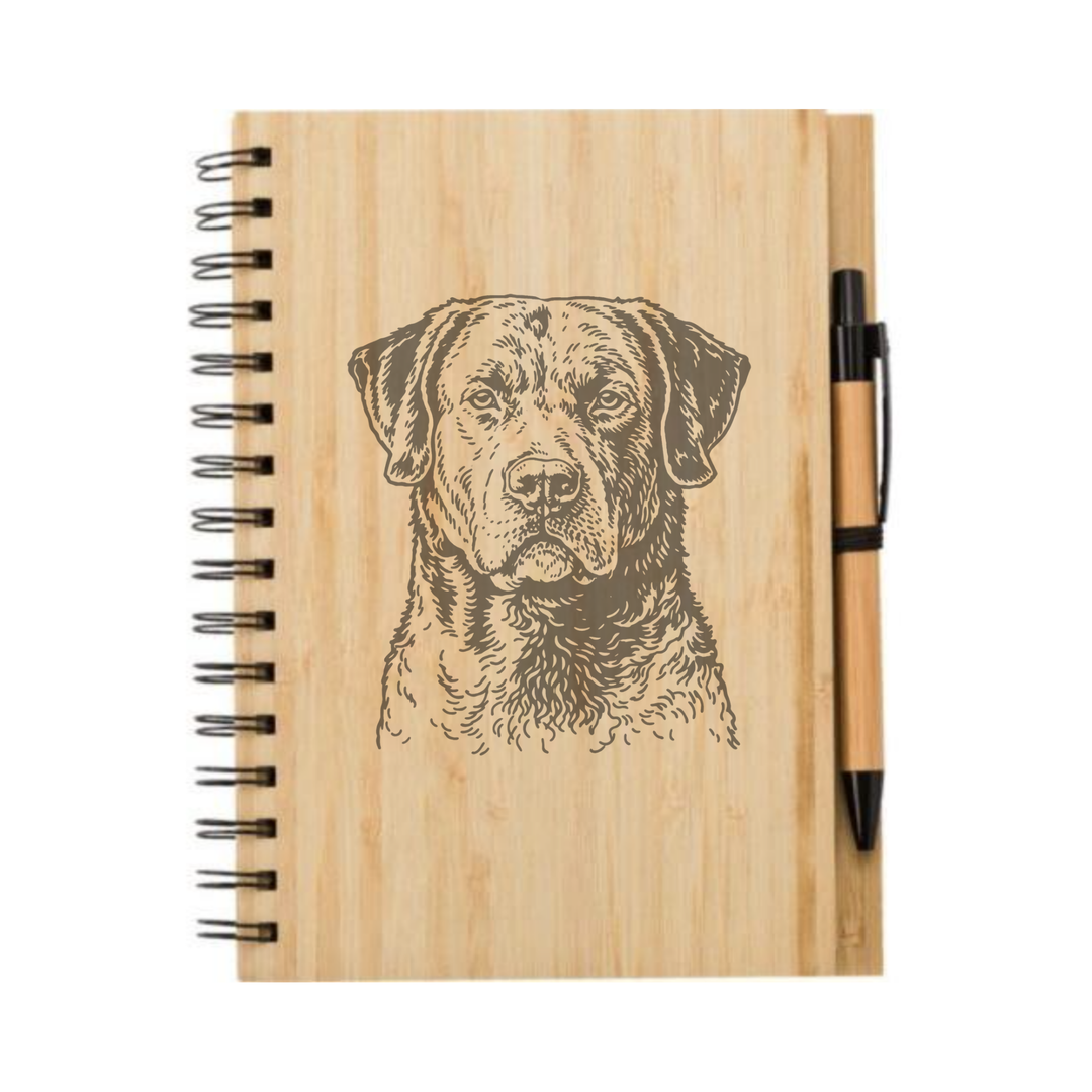 Chesapeake Bay Retriever Face Illustration Engraved Notebook