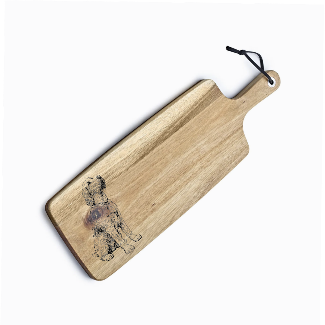 Personalised Italian Spinone Sitting Engraved Acacia Serving Board