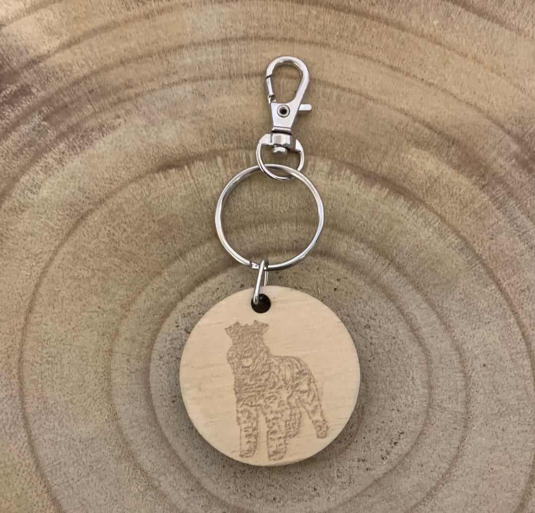 Kerry Blue Dog Engraved Wooden Keyring