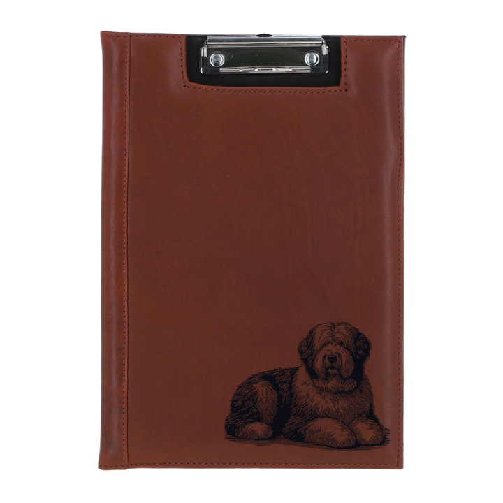 Old English Sheepdog LD Engraved Leather Clipboard