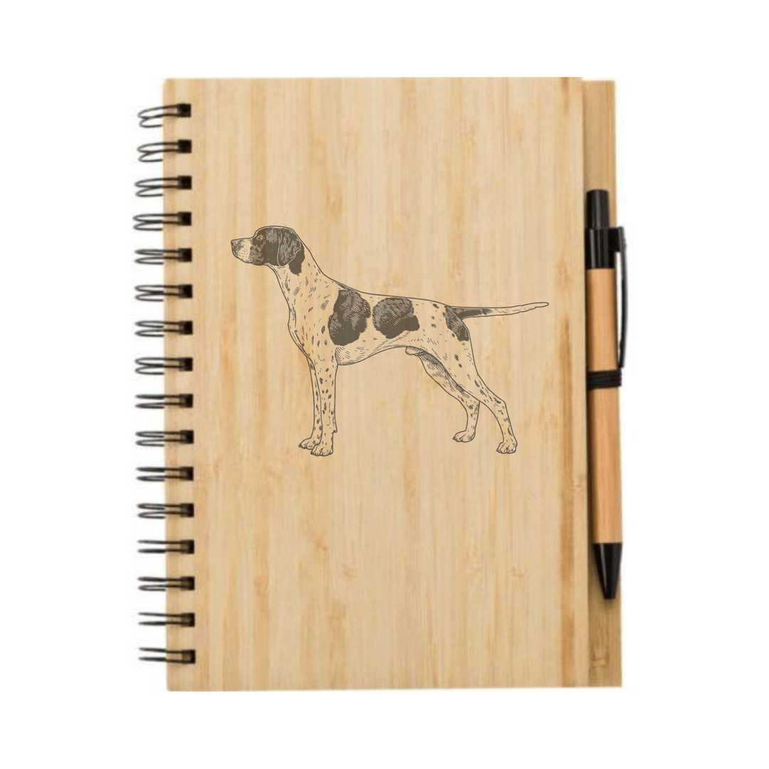 English Pointer Standing Illustration Engraved Notebook