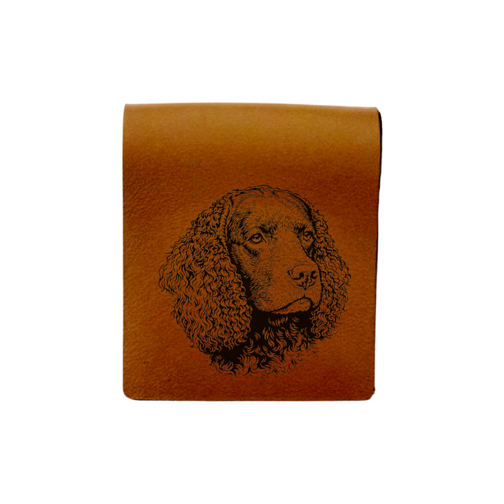 American Water Spaniel Face Engraved Genuine Leather Magnetic Bookmark