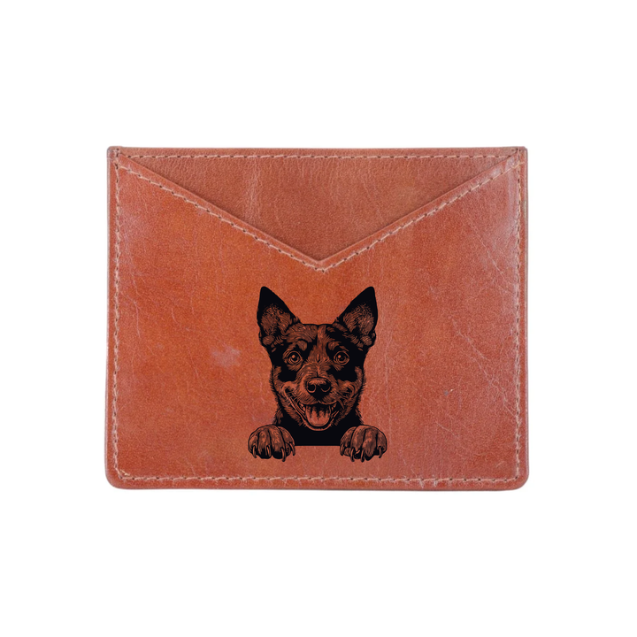 Lancashire Heeler Paws Engraved Genuine Leather Cardholder