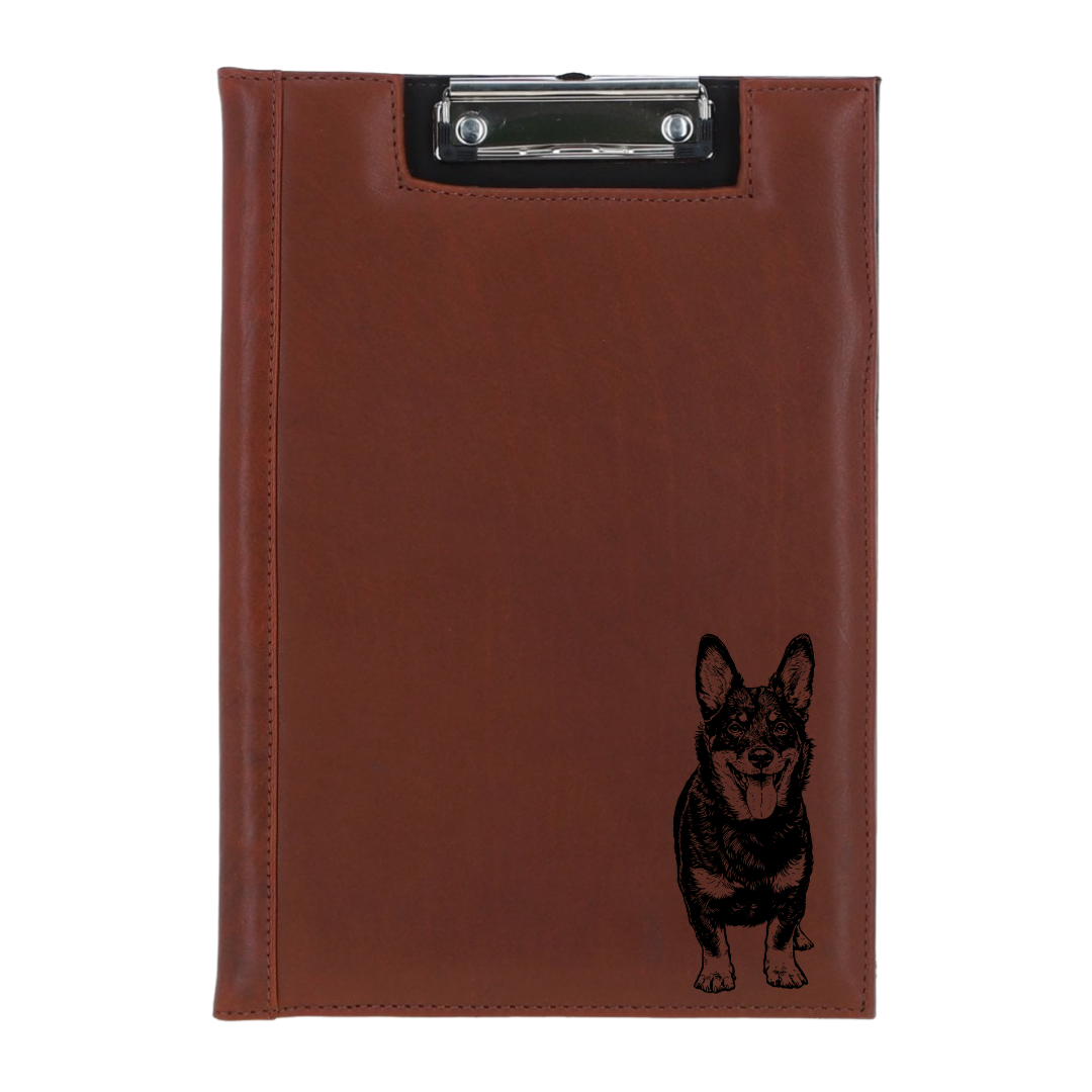 Lancashire Heeler Standing Engraved Leather Clipboard