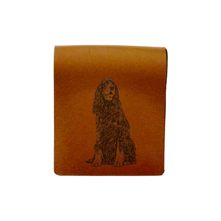 Gordon Setter Sitting Engraved Genuine Leather Magnetic Bookmark