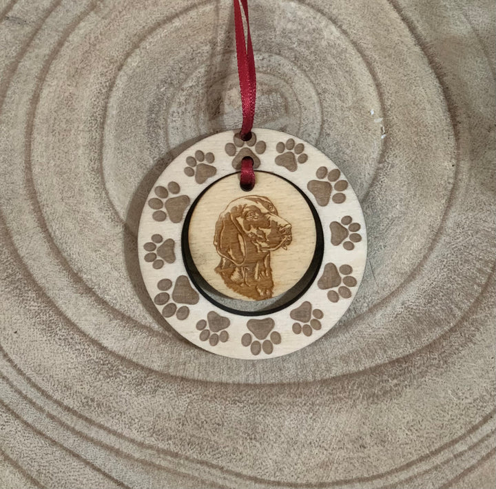 Personalised Pointer face Illustration Hanging Decoration ~ Paw Wreath