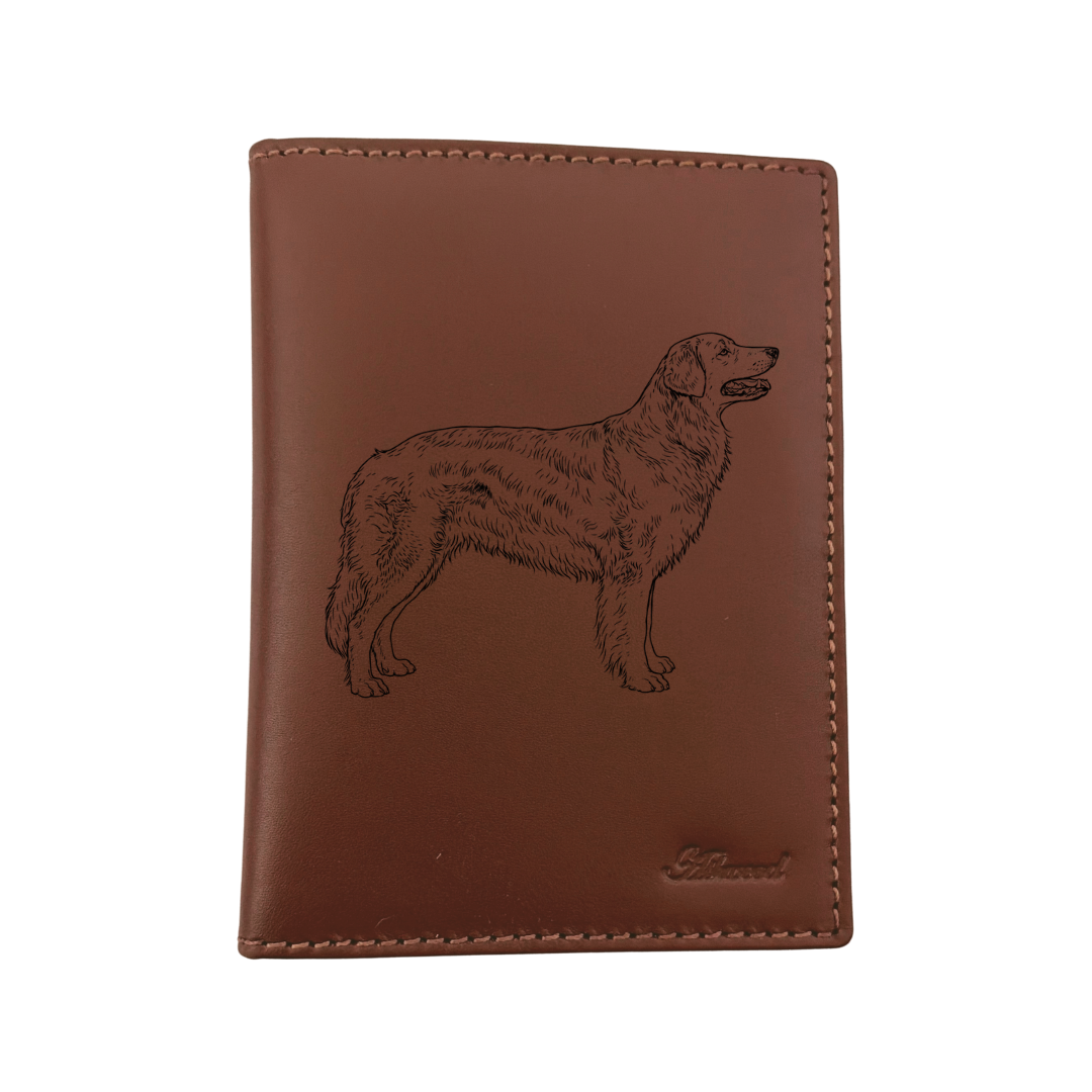 Hovawart Standing Engraved Leather Passport Cover