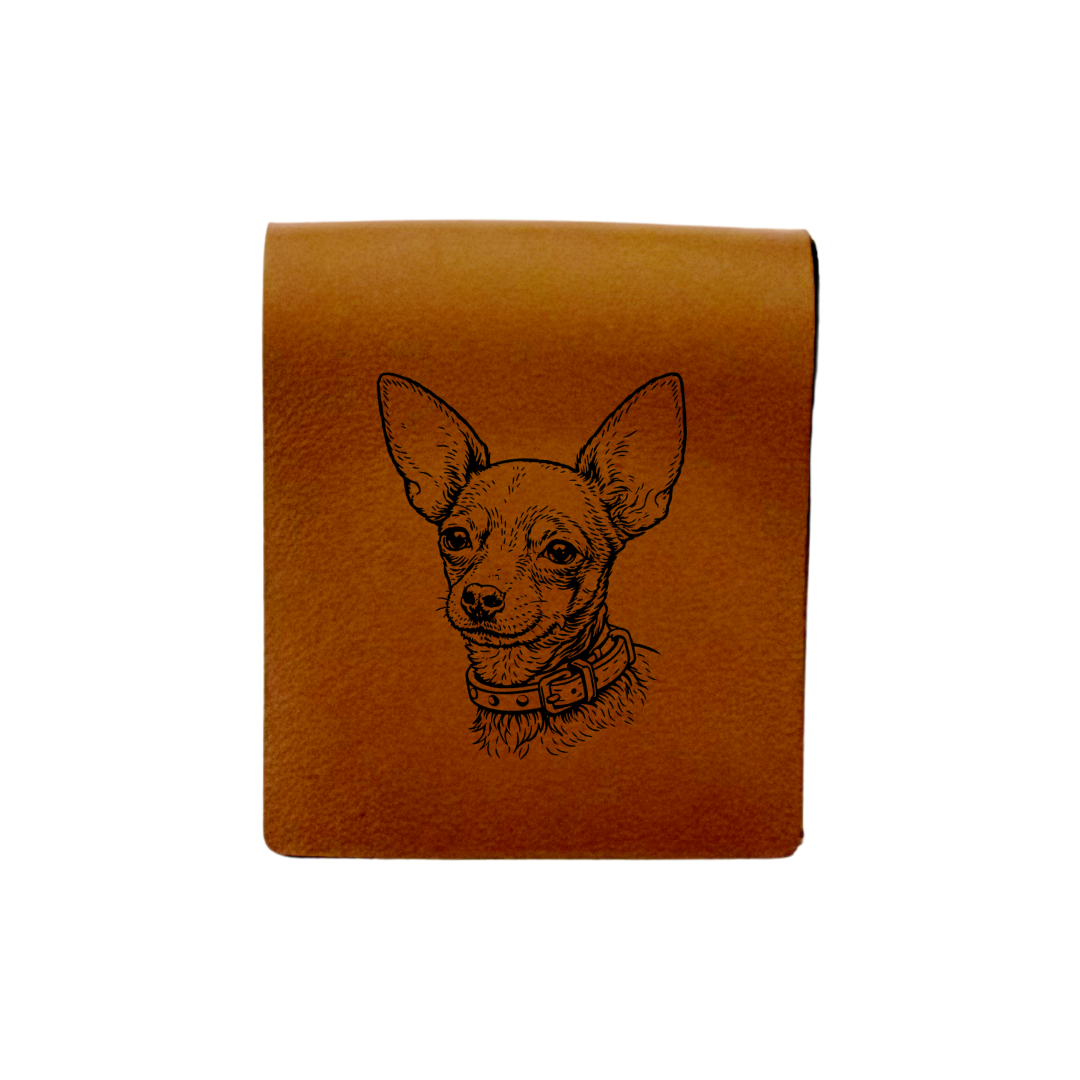 Smooth Hair Russian Toy Engraved Genuine Leather Magnetic Bookmark