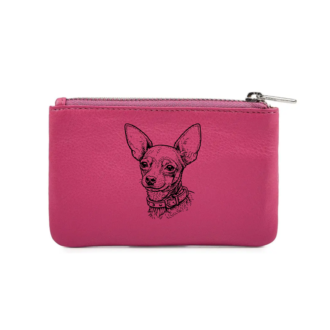 Smooth Russian Toy Face Engraved Genuine Leather Coin Purse (Multiple Colour Options)
