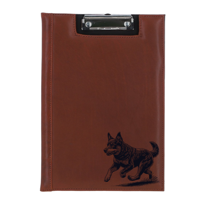 Lancashire Heeler Running Engraved Leather Clipboard