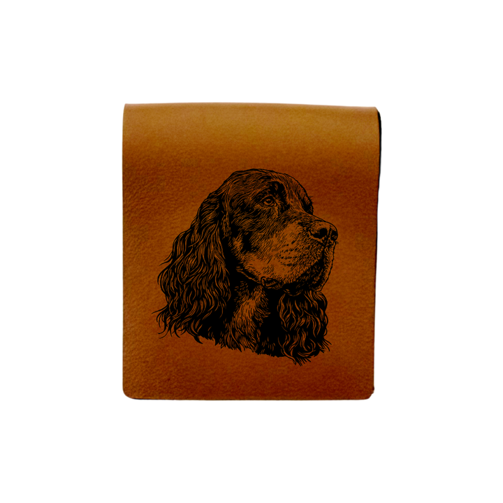 Gordon Setter Face Engraved Genuine Leather Magnetic Bookmark