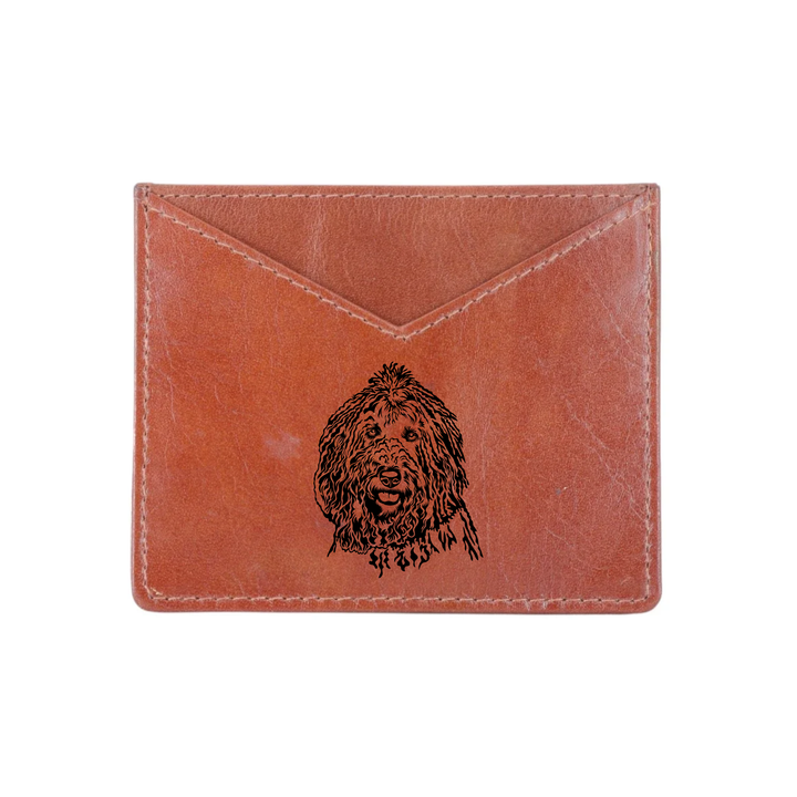 Komondor Engraved Genuine Leather Cardholder