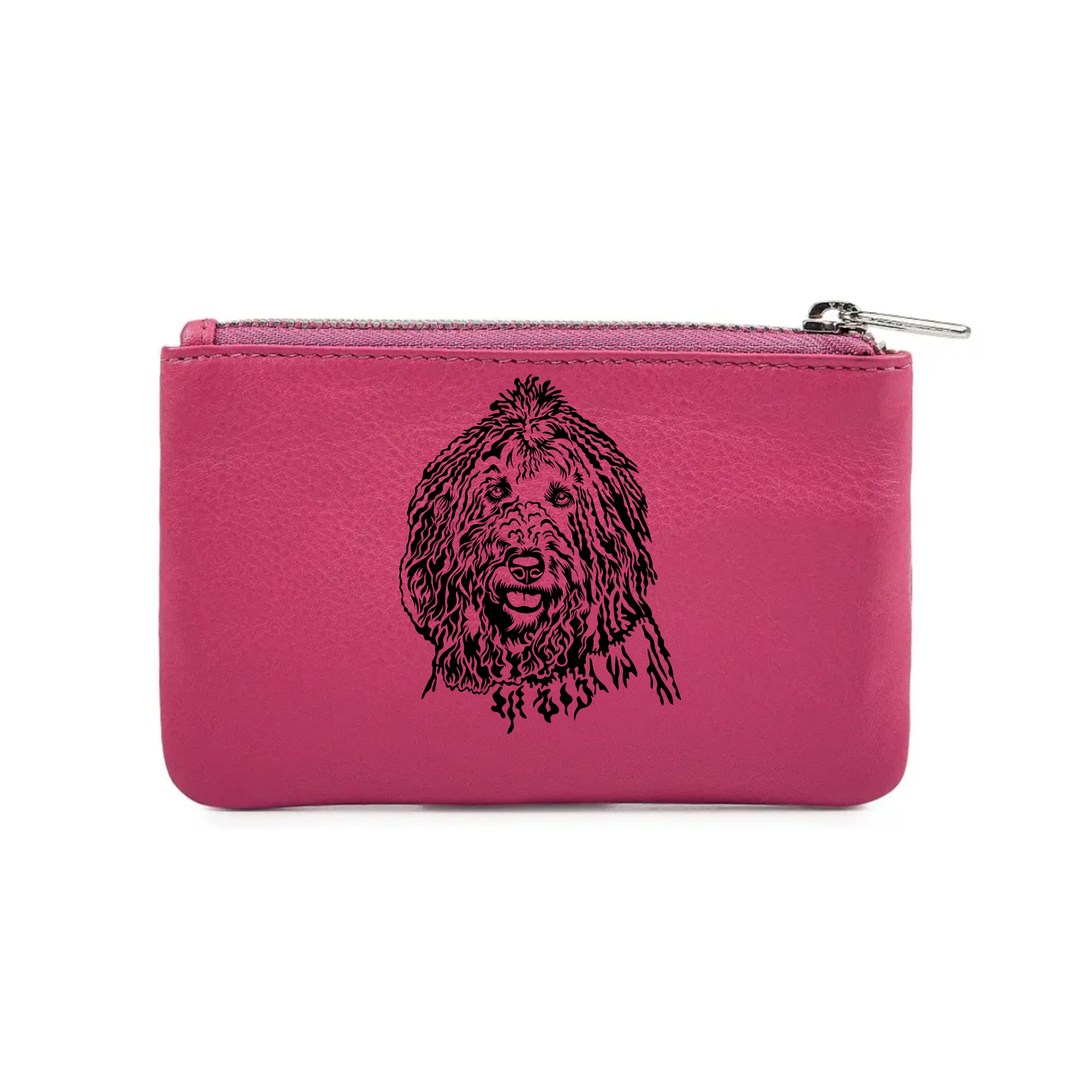 Komondor Engraved Genuine Leather Coin Purse (Multiple Colour Options)