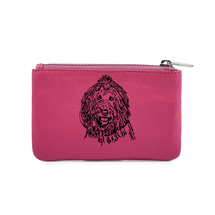 Komondor Engraved Genuine Leather Coin Purse (Multiple Colour Options)
