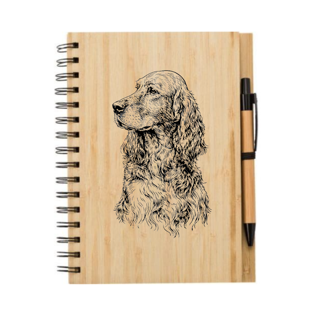 Irish Setter SP Face Illustration Engraved Notebook