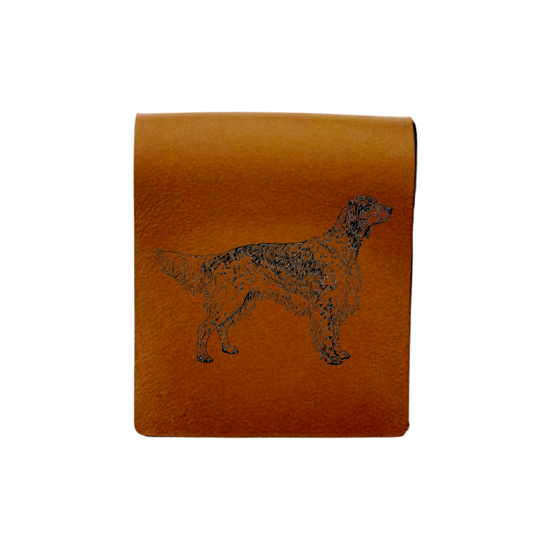 English Setter Standing Engraved Genuine Leather Magnetic Bookmark