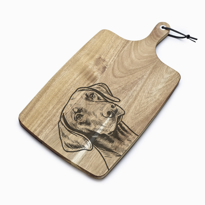 Personalised Dobermann Engraved Acacia Serving Board