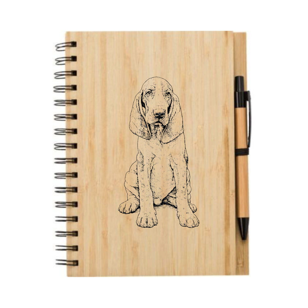 Bracco Italiano Sitting Illustration Engraved Notebook