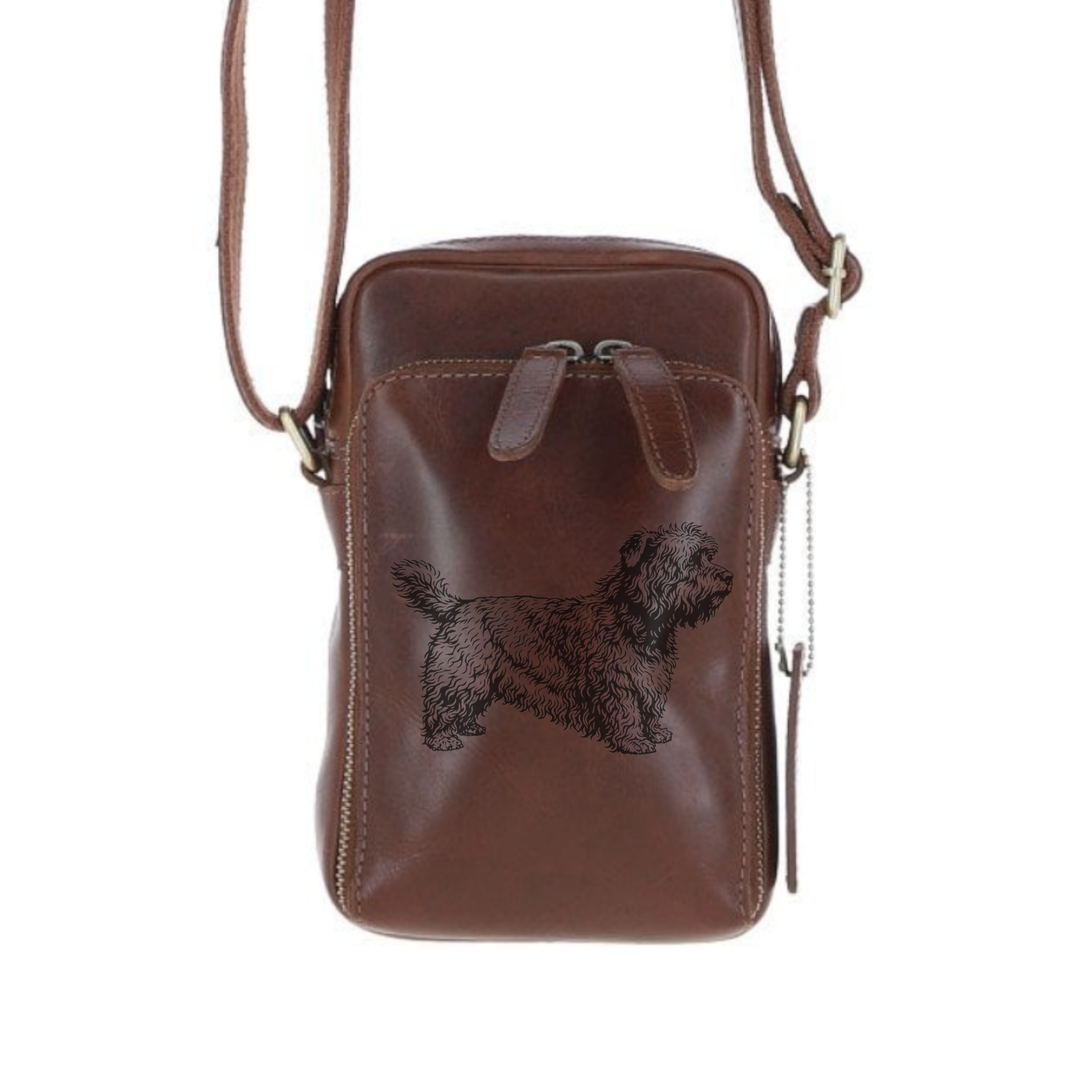 Personalised Glen of Imaal Terrier Standing Leather Compact Crossbody Bag