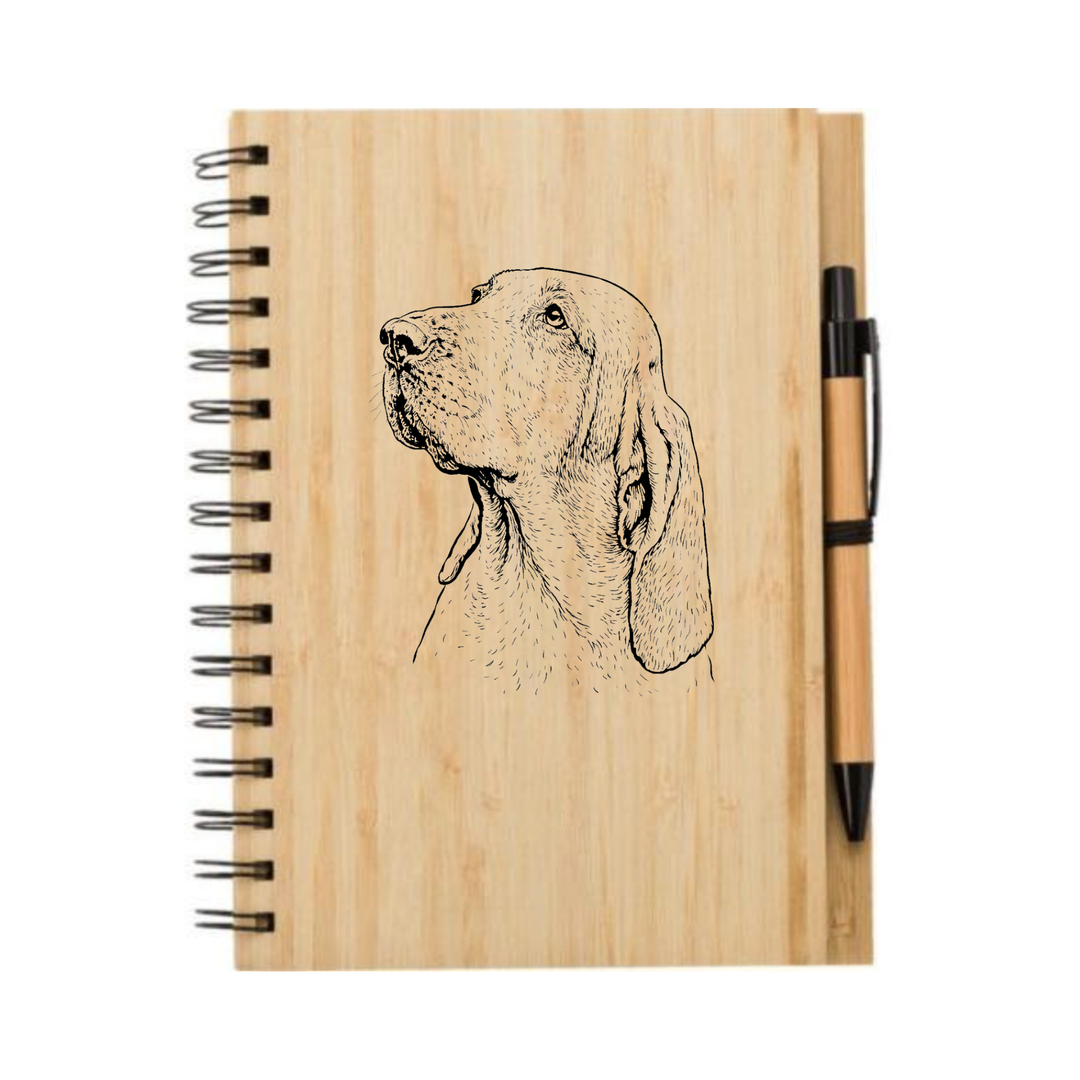 Bracco Italiano Face Illustration Engraved Notebook