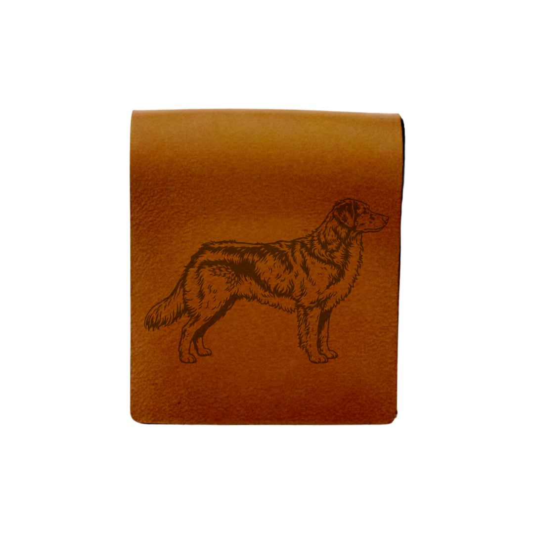 Nova Scotia Duck Tolling Retriever Standing Engraved Genuine Leather Magnetic Bookmark