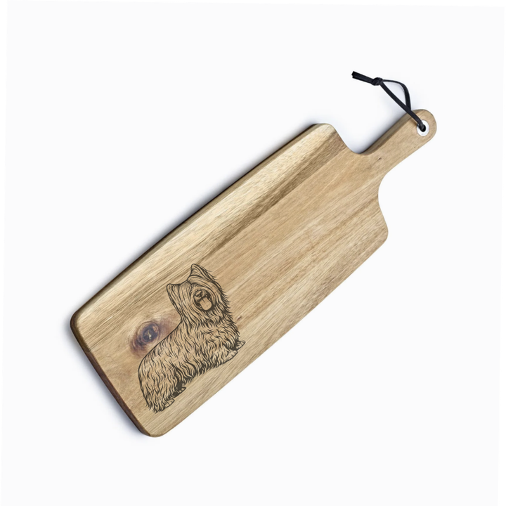 Personalised Skye Terrier Standing Engraved Acacia Serving Board