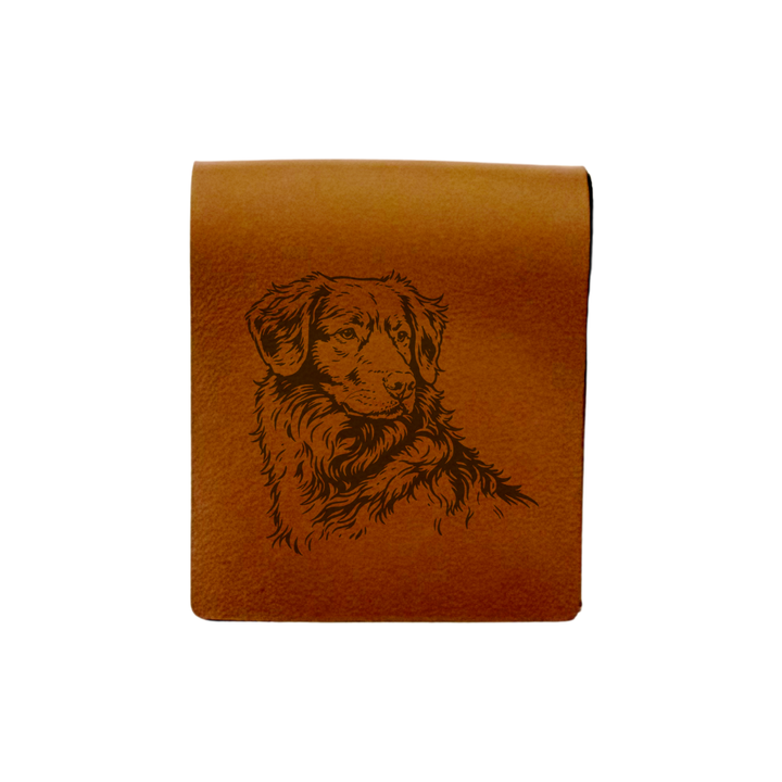 Nova Scotia Duck Tolling Retriever Face & Chest Engraved Genuine Leather Magnetic Bookmark
