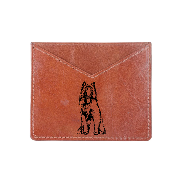 Belgian Shepherd Engraved Genuine Leather Cardholder
