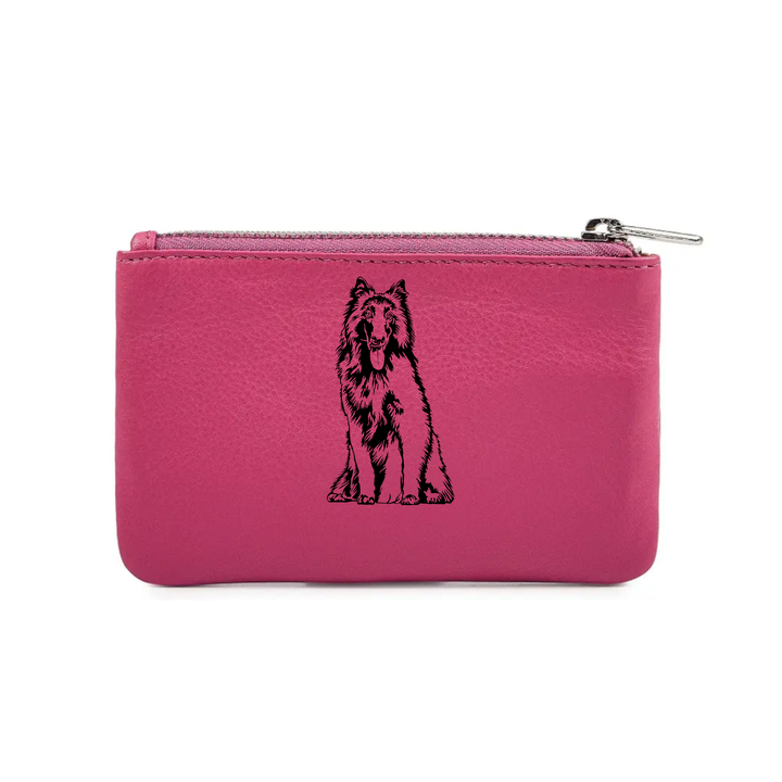 Belgian Shepherd Engraved Genuine Leather Coin Purse (Multiple Colour Options)