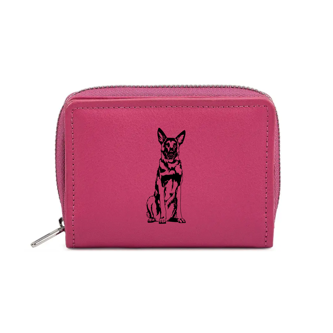 Belgian Malinois Engraved Small Leather Purse (Green/Pink/Blue/Red)