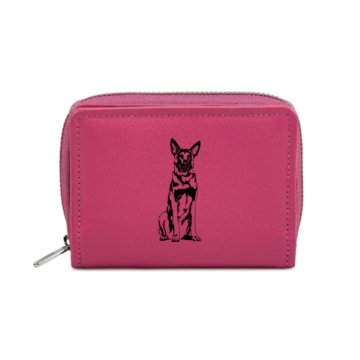 Belgian Malinois Engraved Small Leather Purse (Green/Pink/Blue/Red)