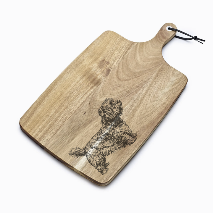 Personalised Glen of Imaal Standing Engraved Acacia Serving Board
