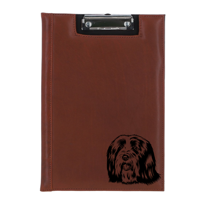 Bearded Collie Engraved Leather Clipboard