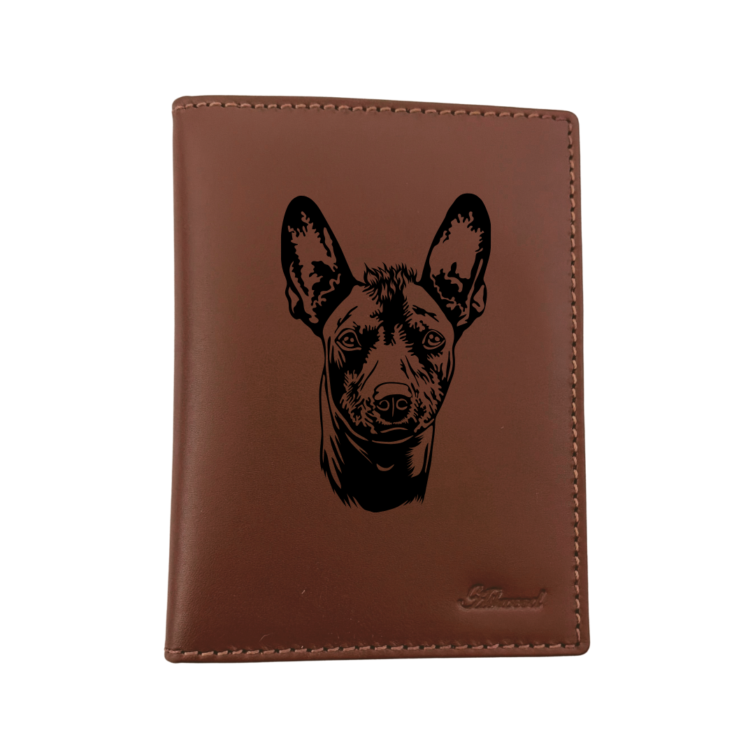 Xoloitzcuintle Engraved Leather Passport Cover