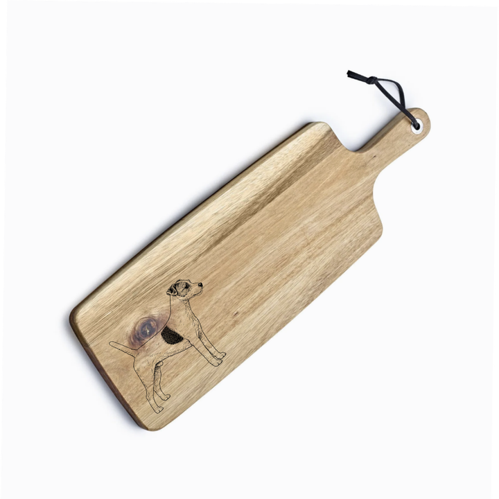 Personalised Parson Russell Terrier Standing Engraved Acacia Serving Board
