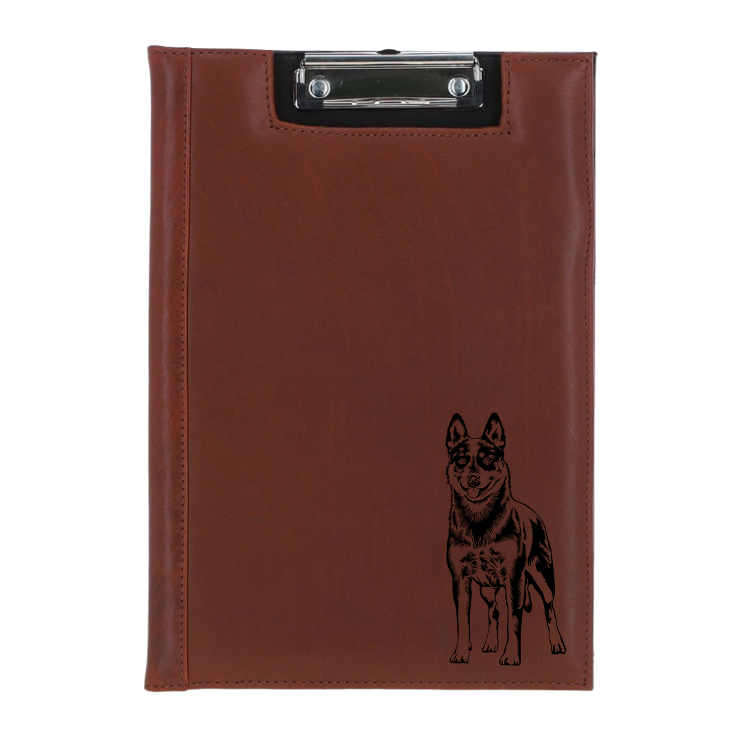 Australian Cattle Dog Standing Engraved Leather Clipboard